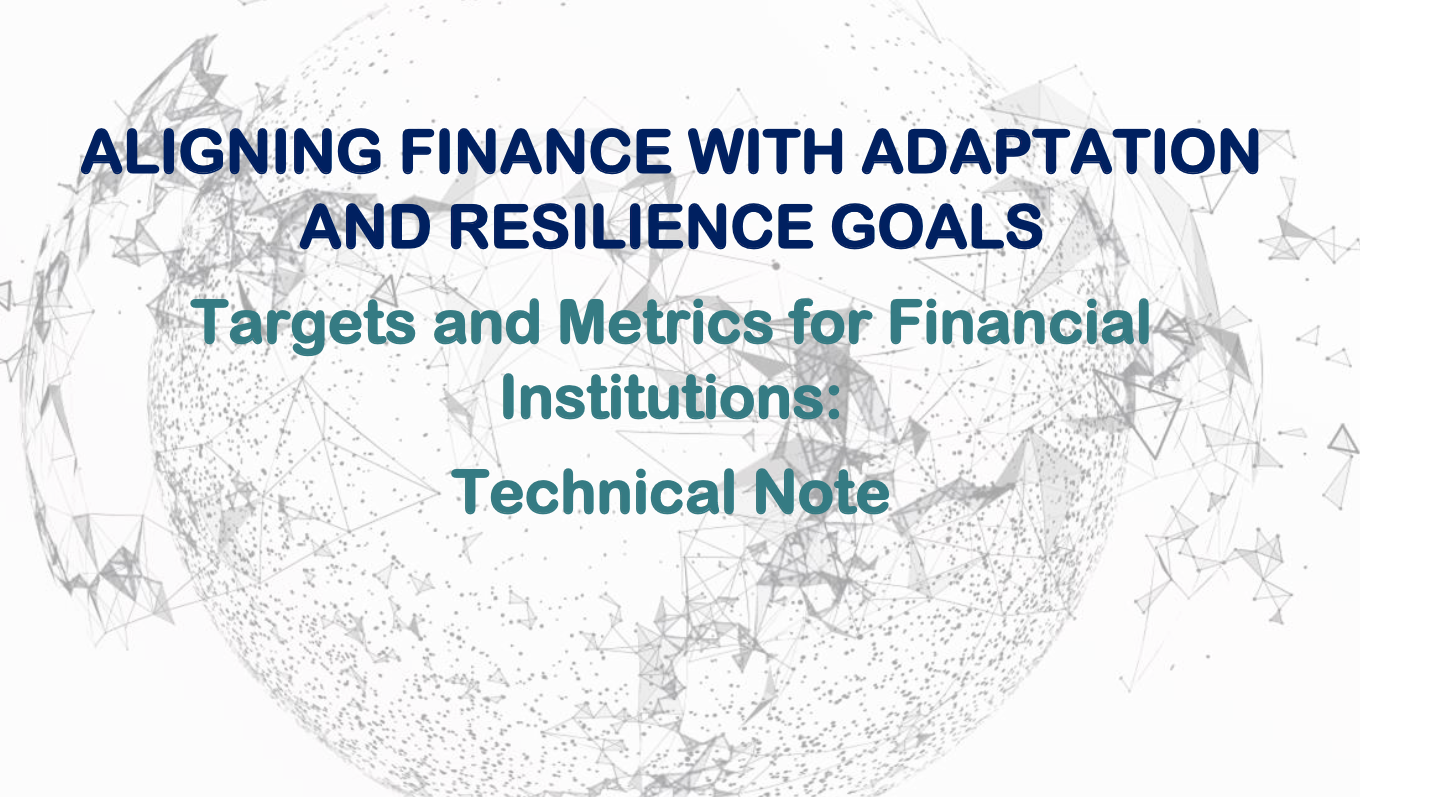 Aligning Finance with Adaptation and Resilience Goals - Targets and ...