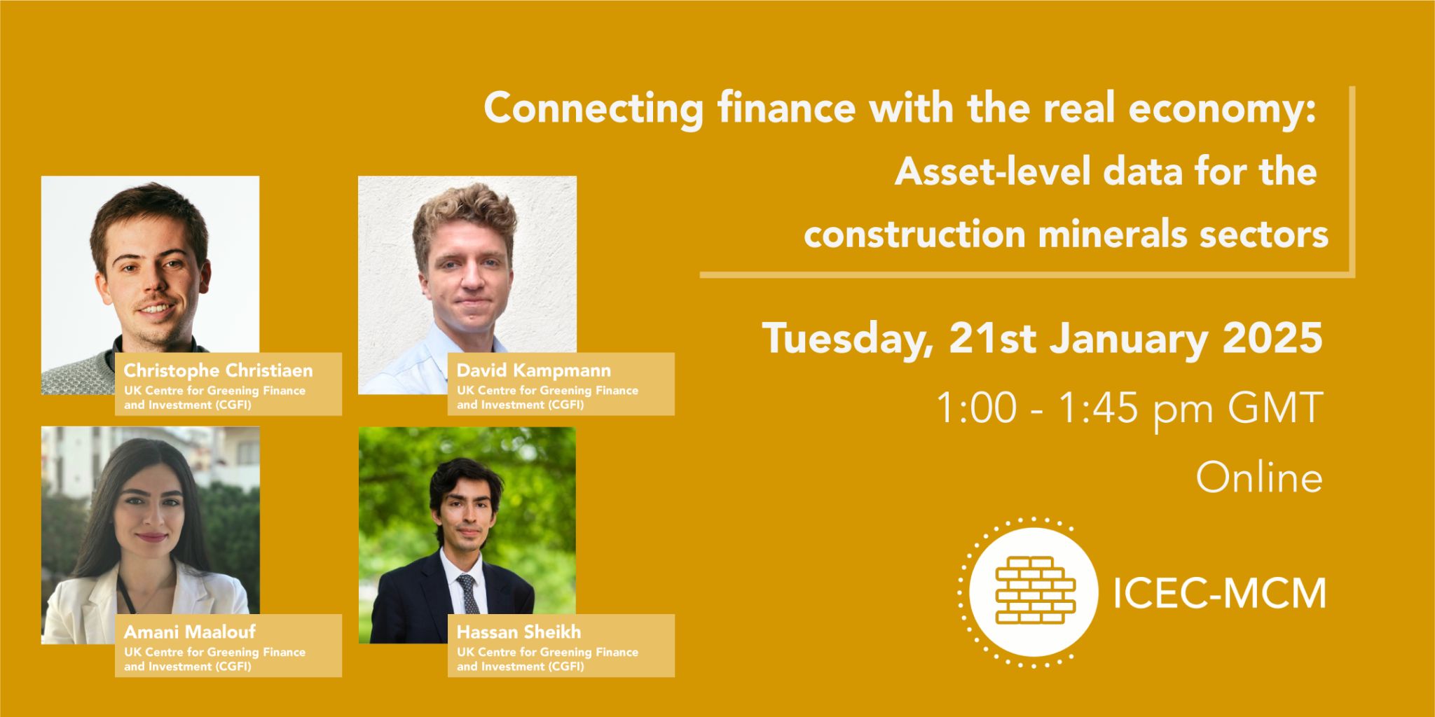 21 January Webinar Connecting finance with the real economy asset